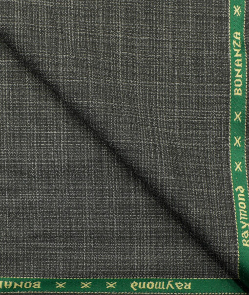 Raymond Men's Polyester Viscose Self Design 3.75 Meter Unstitched Suiting Fabric (Dark Grey)