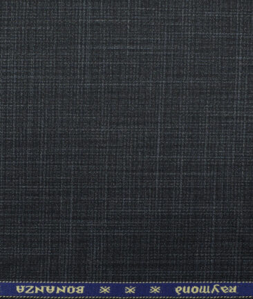 Raymond Men's Polyester Viscose Self Design 3.75 Meter Unstitched Suiting Fabric (Dark Blue)
