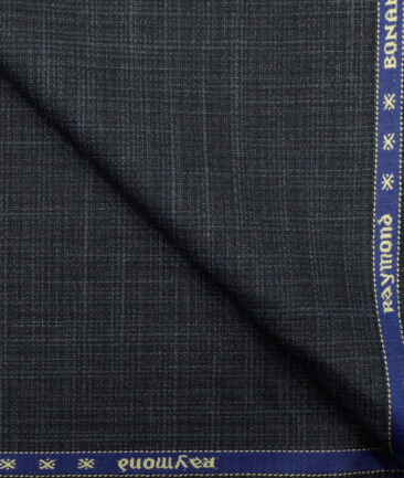Raymond Men's Polyester Viscose Self Design 3.75 Meter Unstitched Suiting Fabric (Dark Blue)