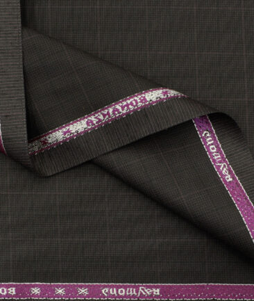 Raymond Men's Polyester Viscose Checks 3.75 Meter Unstitched Suiting Fabric (Dark Wine)