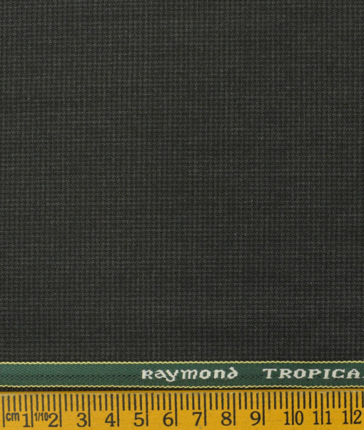 Raymond Men's Polyester Viscose Houndstooth 3.75 Meter Unstitched Suiting Fabric (Blackish Grey)