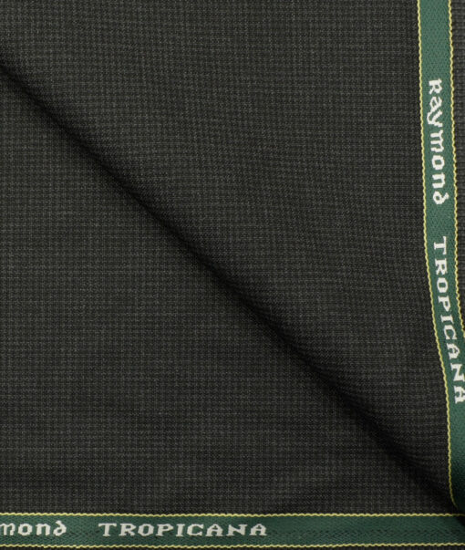 Raymond Men's Polyester Viscose Houndstooth 3.75 Meter Unstitched Suiting Fabric (Blackish Grey)