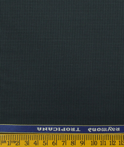 Raymond Men's Polyester Viscose Houndstooth 3.75 Meter Unstitched Suiting Fabric (Dark Peacock Blue)