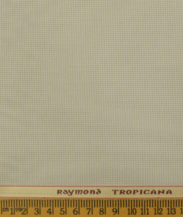 Raymond Men's Polyester Viscose Houndstooth 3.75 Meter Unstitched Suiting Fabric (Beige)