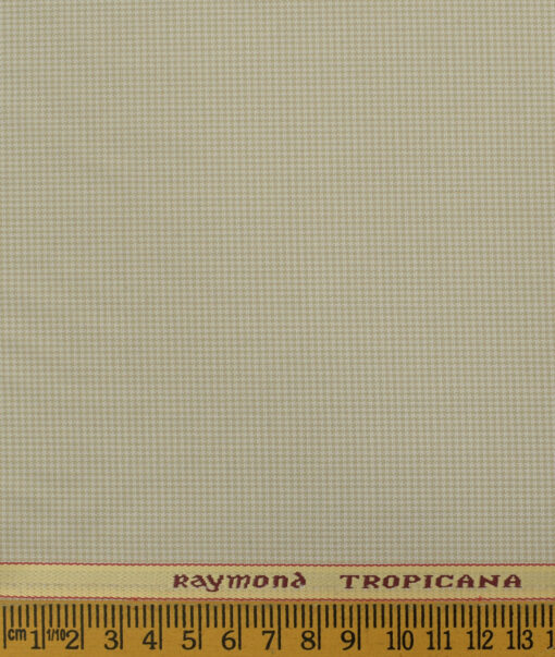 Raymond Men's Polyester Viscose Houndstooth 3.75 Meter Unstitched Suiting Fabric (Beige)