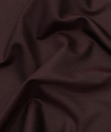 Absoluto Men's Terry Rayon Structured 3.75 Meter Unstitched Suiting Fabric (Wine)