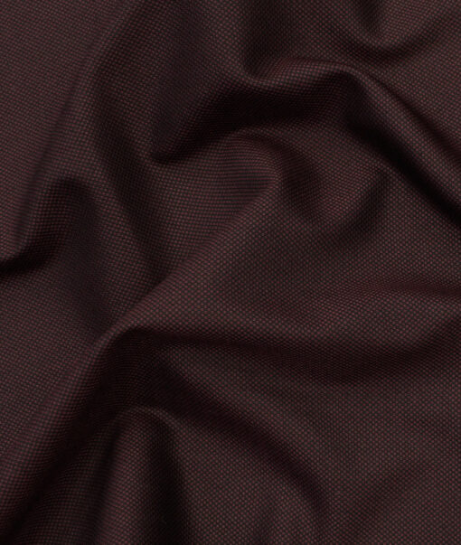 Absoluto Men's Terry Rayon Structured 3.75 Meter Unstitched Suiting Fabric (Wine)