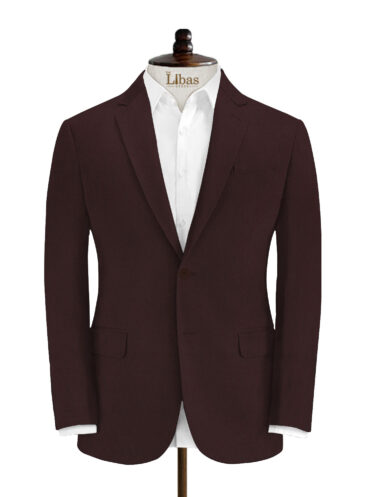 Absoluto Men's Terry Rayon Structured 3.75 Meter Unstitched Suiting Fabric (Wine)