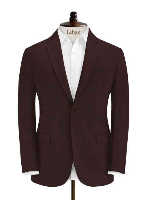 Absoluto Men's Terry Rayon Structured 3.75 Meter Unstitched Suiting Fabric (Wine)