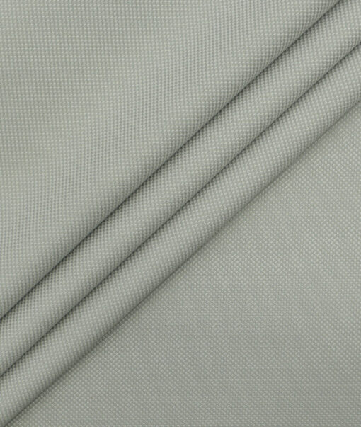 Don & Julio Men's Terry Rayon Structured 3.75 Meter Unstitched Suiting Fabric (Light Silver Grey)