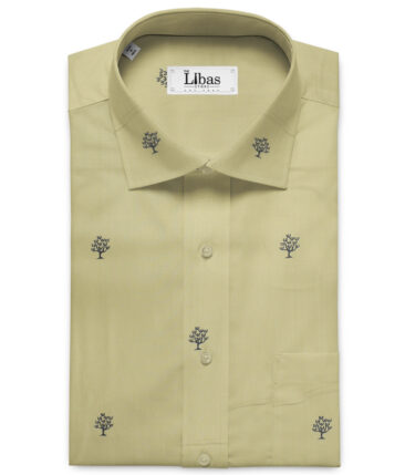 Donzito Men's Cotton Printed 2.25 Meter Unstitched Shirting Fabric (Beige)