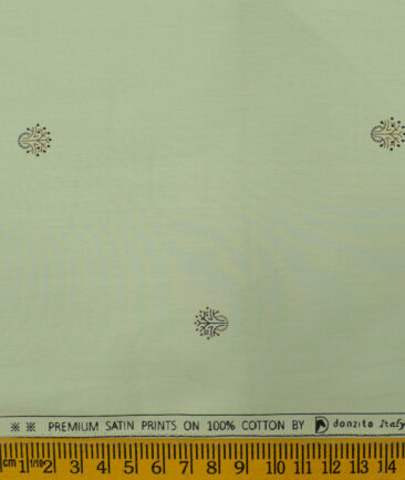 Donzito Men's Cotton Printed 2.25 Meter Unstitched Shirting Fabric (Olive Green)