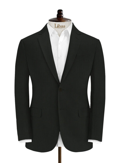 Fashion Flair Men's Terry Rayon Structured 3.75 Meter Unstitched Suiting Fabric (Black)