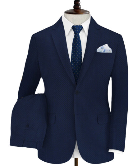 Fashion Flair Men's Terry Rayon Structured 3.75 Meter Unstitched Suiting Fabric (Dark Royal Blue)