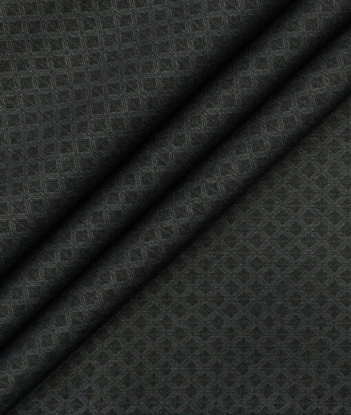 Fashion Flair Men's Terry Rayon Structured 3.75 Meter Unstitched Suiting Fabric (Grey)