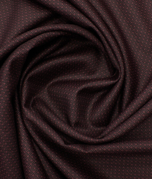 Fashion Flair Men's Terry Rayon Structured 3.75 Meter Unstitched Suiting Fabric (Dark Wine)