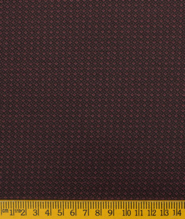 Fashion Flair Men's Terry Rayon Structured 3.75 Meter Unstitched Suiting Fabric (Dark Wine)