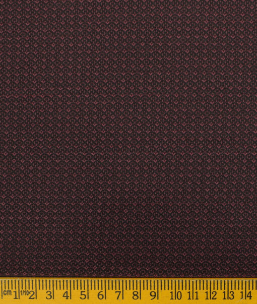 Fashion Flair Men's Terry Rayon Structured 3.75 Meter Unstitched Suiting Fabric (Dark Wine)