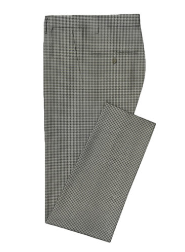 Fashion Flair Men's Terry Rayon Houndstooth 3.75 Meter Unstitched Suiting Fabric (White & Black)