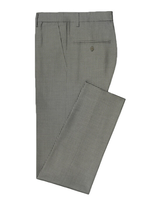 Fashion Flair Men's Terry Rayon Houndstooth 3.75 Meter Unstitched Suiting Fabric (White & Black)