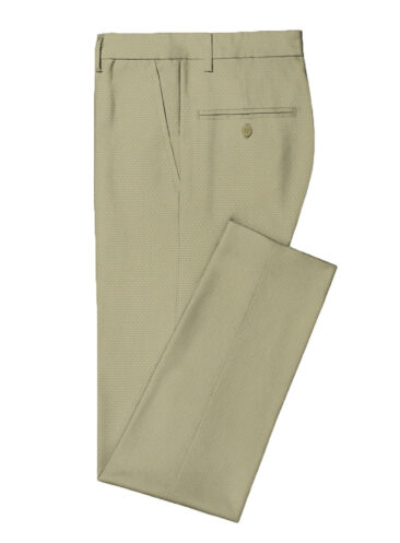 Italian Channel Men's Terry Rayon Structured 3.75 Meter Unstitched Suiting Fabric (Beige)