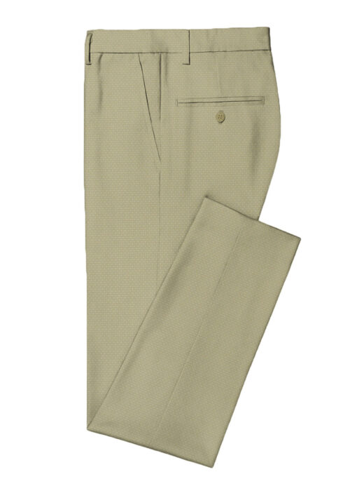Italian Channel Men's Terry Rayon Structured 3.75 Meter Unstitched Suiting Fabric (Beige)