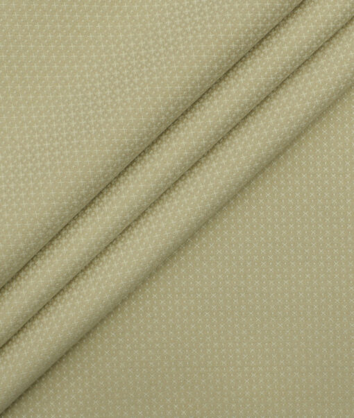 Italian Channel Men's Terry Rayon Structured 3.75 Meter Unstitched Suiting Fabric (Beige)