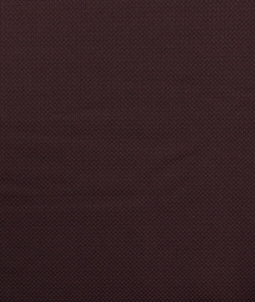 Italian Channel Men's Terry Rayon Structured 3.75 Meter Unstitched Suiting Fabric (Dark Wine)