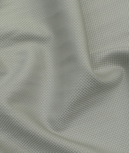 Italian Channel Men's Terry Rayon Structured 3.75 Meter Unstitched Suiting Fabric (Light Grey)