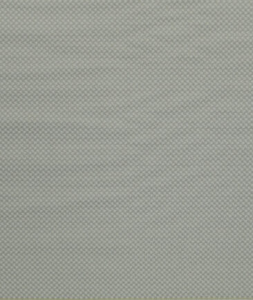 Italian Channel Men's Terry Rayon Structured 3.75 Meter Unstitched Suiting Fabric (Light Grey)