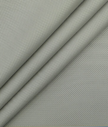 Italian Channel Men's Terry Rayon Structured 3.75 Meter Unstitched Suiting Fabric (Light Grey)