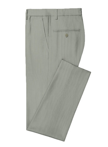 Italian Channel Men's Terry Rayon Structured 3.75 Meter Unstitched Suiting Fabric (Light Grey)