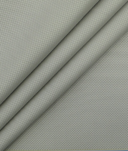 Italian Channel Men's Terry Rayon Structured 3.75 Meter Unstitched Suiting Fabric (Light Grey)