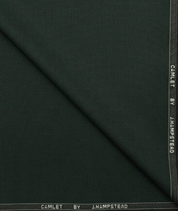 J.Hampstead Men's Terry Rayon Structured 3.75 Meter Unstitched Suiting Fabric (Dark Pine Green)