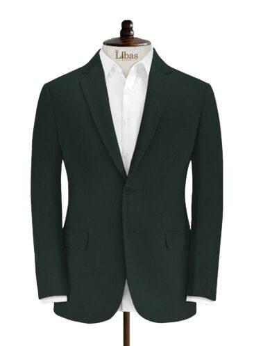 J.Hampstead Men's Terry Rayon Structured 3.75 Meter Unstitched Suiting Fabric (Dark Pine Green)