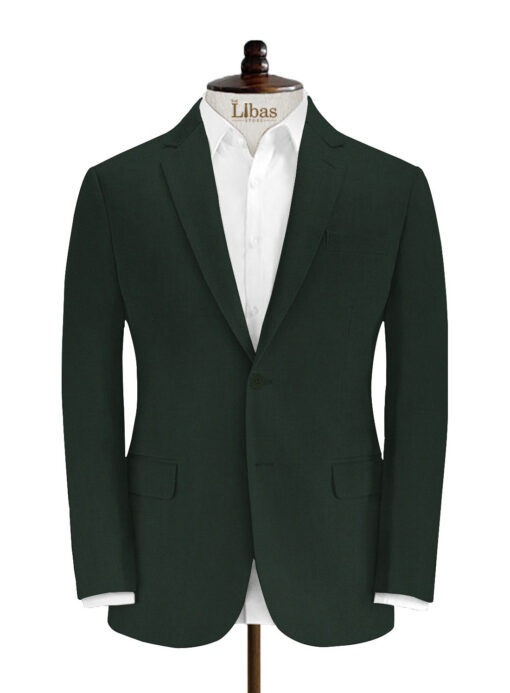 J.Hampstead Men's Terry Rayon Structured 3.75 Meter Unstitched Suiting Fabric (Dark Pine Green)