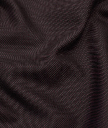 J.Hampstead Men's Terry Rayon Structured 3.75 Meter Unstitched Suiting Fabric (Dark Wine)