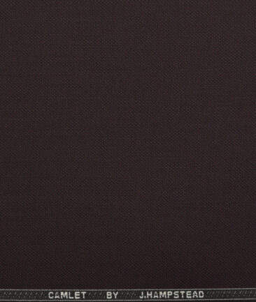 J.Hampstead Men's Terry Rayon Structured 3.75 Meter Unstitched Suiting Fabric (Dark Wine)