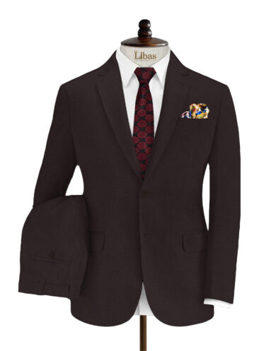 J.Hampstead Men's Terry Rayon Structured 3.75 Meter Unstitched Suiting Fabric (Dark Wine)