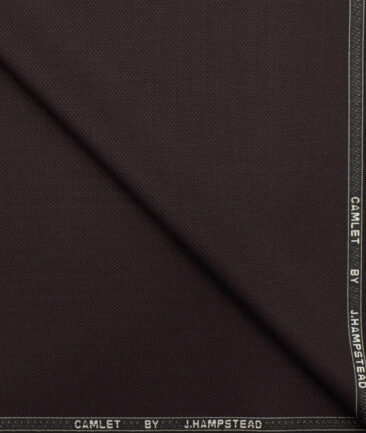 J.Hampstead Men's Terry Rayon Structured 3.75 Meter Unstitched Suiting Fabric (Dark Wine)