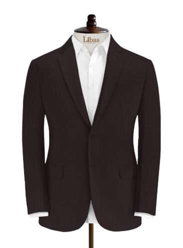 J.Hampstead Men's Terry Rayon Structured 3.75 Meter Unstitched Suiting Fabric (Dark Wine)
