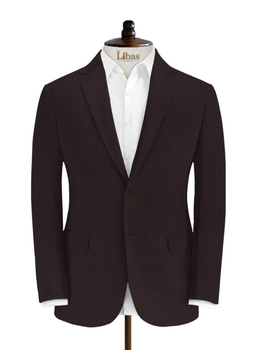 J.Hampstead Men's Terry Rayon Structured 3.75 Meter Unstitched Suiting Fabric (Dark Wine)