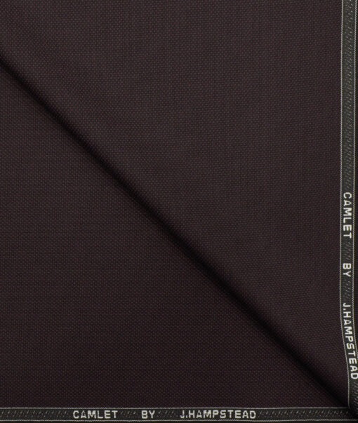J.Hampstead Men's Terry Rayon Structured 3.75 Meter Unstitched Suiting Fabric (Dark Wine)