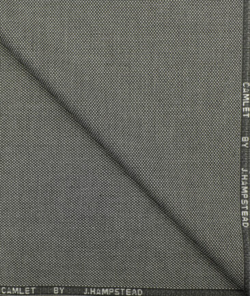 J.Hampstead Men's Terry Rayon Structured 3.75 Meter Unstitched Suiting Fabric (Silver Grey)
