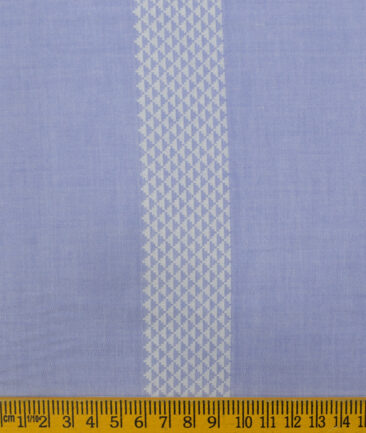 Nemesis Men's Giza Cotton Striped 2.25 Meter Unstitched Shirting Fabric (Blue)