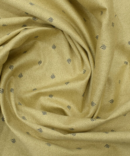 Nemesis Men's Premium Cotton Printed 2.25 Meter Unstitched Shirting Fabric (Beige)