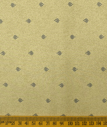 Nemesis Men's Premium Cotton Printed 2.25 Meter Unstitched Shirting Fabric (Beige)