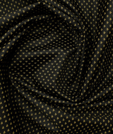 Nemesis Men's Premium Cotton Printed 2.25 Meter Unstitched Shirting Fabric (Black)