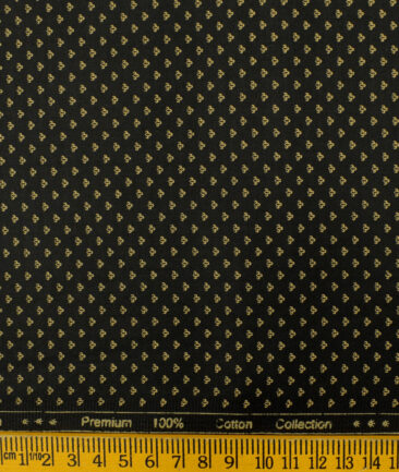 Nemesis Men's Premium Cotton Printed 2.25 Meter Unstitched Shirting Fabric (Black)