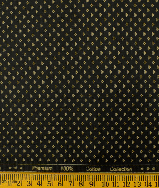 Nemesis Men's Premium Cotton Printed 2.25 Meter Unstitched Shirting Fabric (Black)